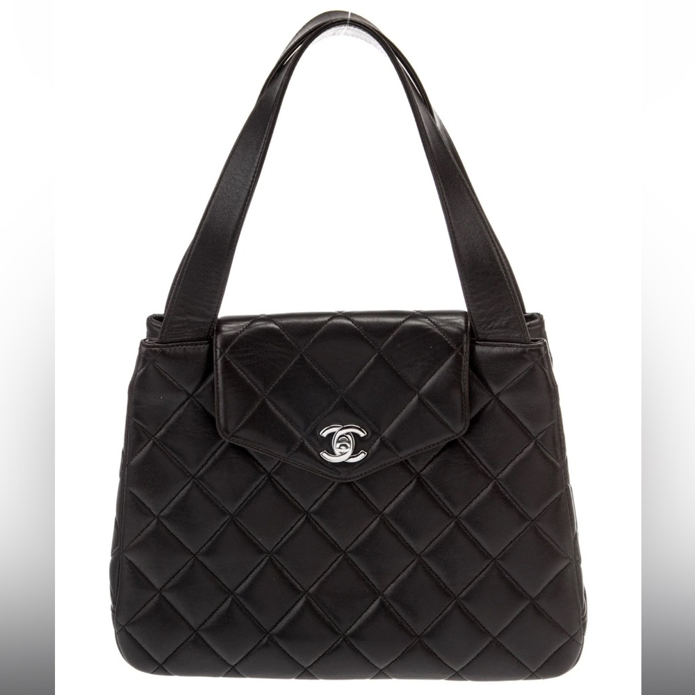 AUTHENTIC CHANEL handbag black leather